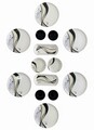 Set de mic dejun (14 piese), L'essentiel Maison, 759NRE1123, Platou: 20 x 9 x 3 cm (2 bucăți), Alb / Negru / Gri