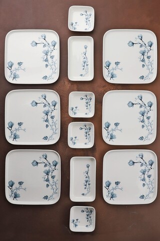 Set de mic dejun (14 Pieces), L'essentiel Maison, 335RTN1218, Platou: 22 cm (2 bucăți), Multicolor