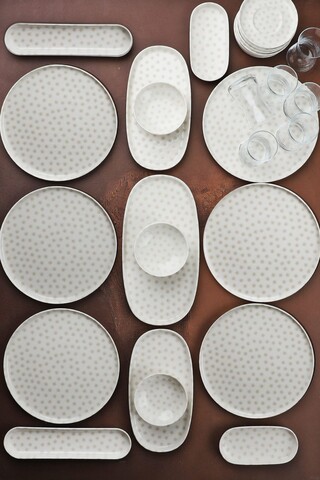 Set de mic dejun (29 Pieces), L'essentiel Maison, 335RTN1212, Oval de măslin: (2 bucăți), Alb