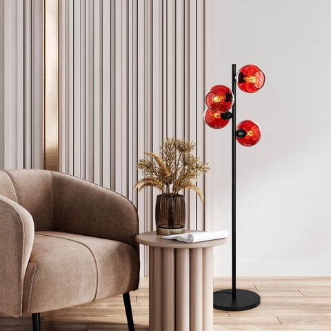 Lampadar, L'essentiel Maison, 521SHN3640, Roșu/Negru