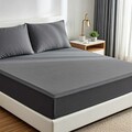 Set de pat pentru o persoana (cearceaf cu elastic si perna) 2 piese, L'essentiel Maison, Muslin 120, Gri inchis