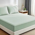 Set de pat pentru o persoana (cearceaf cu elastic si perna) 2 piese, L'essentiel Maison, Muslin 120, Verde menta