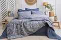 Lenjerie de pat dubla, L'essentiel Maison, Rebel, Albastru indigo