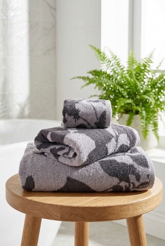 Set prosoape (3 Pieces), L'essentiel Maison, Zebră, Gri/Negru