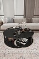 Set masute de cafea, Hanah Home, Yin Yang 3 70, Negru