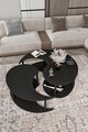 Set masute de cafea, Hanah Home, Yin Yang 3 70, Negru