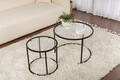 Set masute de cafea, Hanah Home, Black-Transparent-60-42, Negru