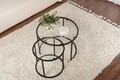 Set masute de cafea, Hanah Home, Black-Transparent-60-42, Negru