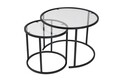 Set masute de cafea, Hanah Home, Black-Transparent-60-42, Negru