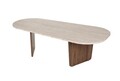 Masuta de cafea, Hanah Home, Ovalis, 130x40x65 cm, Travertin / Nuc
