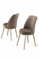 Set scaune 2 piese, Hanah Home, Pefa, Cappuccino / Aur