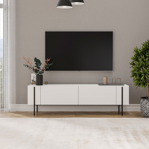 Comoda TV, Hanah Home, Herman, 160x45.6x31.4 cm, Alb