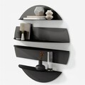 Raft de perete, Hanah Home, Vlnt118Syh, 76x76 cm, Negru