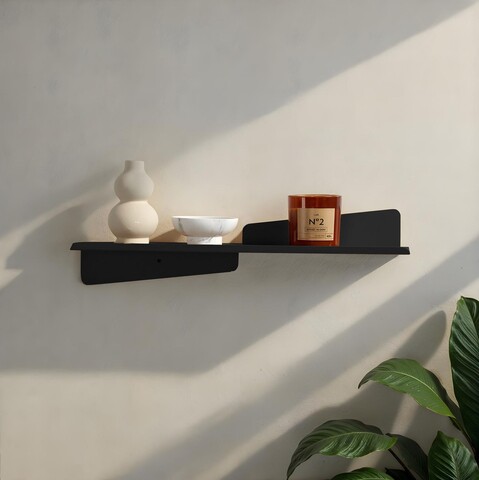 Raft de perete, Hanah Home, Vlnt123Syh, 60x14 cm, Negru