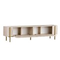Comoda TV, Hanah Home, Nexus, 180x30x45 cm, Travertin / Auriu
