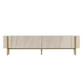 Comoda TV, Hanah Home, Nexus, 180x30x45 cm, Travertin / Auriu