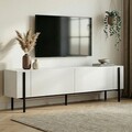 Comoda TV, Hanah Home, Nexus, 180x30x45 cm, Alb/Negru