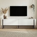 Comoda TV, Hanah Home, Nexus, 180x30x45 cm, Alb/Negru