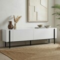 Comoda TV, Hanah Home, Nexus, 180x30x45 cm, Alb/Negru