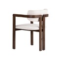 Scaun, Hanah Home, Toscana, 54x76x54 cm, Alb / Nuc închis