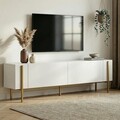 Comoda TV, Hanah Home, Nexus, 180x30x45 cm, Alb/Auriu