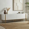 Comoda TV, Hanah Home, Nexus, 180x30x45 cm, Alb/Auriu