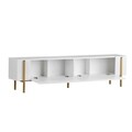 Comoda TV, Hanah Home, Nexus, 180x30x45 cm, Alb/Auriu
