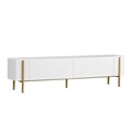 Comoda TV, Hanah Home, Nexus, 180x30x45 cm, Alb/Auriu