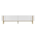 Comoda TV, Hanah Home, Nexus, 180x30x45 cm, Alb/Auriu