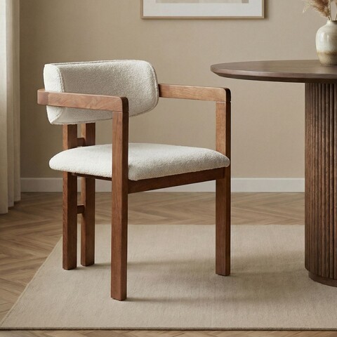 Scaun, Hanah Home, Toscana, 54x76x54 cm, Alb/Maro