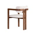 Scaun, Hanah Home, Toscana, 54x76x54 cm, Alb/Maro