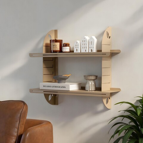 Raft de perete, Hanah Home, Vlnt126Cp, 70x60 cm, Grej