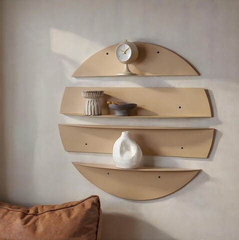 Raft de perete, Hanah Home, Vlnt118Cp, 76x76 cm, Grej