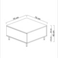 Masuta de cafea, Hanah Home, Paris, 75x40x75 cm, Alb