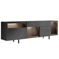 Comoda TV, Hanah Home, Norm, 180x55x32 cm, Antracit / Aur