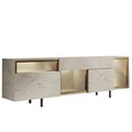 Comoda TV, Hanah Home, Norm, 180x55x32 cm, Travertin / Auriu