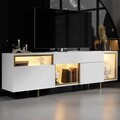 Comoda TV, Hanah Home, Norm, 180x55x32 cm, Alb/Auriu