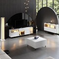 Comoda TV, Hanah Home, Norm, 180x55x32 cm, Alb/Auriu