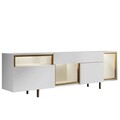 Comoda TV, Hanah Home, Norm, 180x55x32 cm, Alb/Auriu