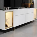 Comoda TV, Hanah Home, Zenith, 180x55x32 cm, Alb/Auriu