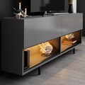 Comoda TV, Hanah Home, Ekol Down, 180x67x32 cm, Antracit