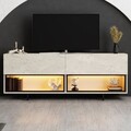 Comoda TV, Hanah Home, Ekol Down, 180x67x32 cm, Travertin