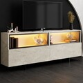 Comoda TV, Hanah Home, Ekol Up, 180x67x32 cm, Travertin
