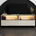 Comoda TV, Hanah Home, Ekol Up, 180x67x32 cm, Travertin