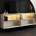Comoda TV, Hanah Home, Ekol Up, 180x67x32 cm, Travertin