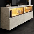 Comoda TV, Hanah Home, Ekol Up, 180x67x32 cm, Travertin