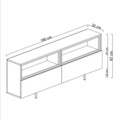 Comoda TV, Hanah Home, Ekol Up, 180x67x32 cm, Alb