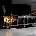 Comoda TV, Hanah Home, Vienna, 190x57x37 cm, Antracit / Aur