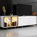 Comoda TV, Hanah Home, Vienna, 190x57x37 cm, Alb/Auriu