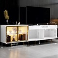 Comoda TV, Hanah Home, Vienna, 190x57x37 cm, Alb/Auriu